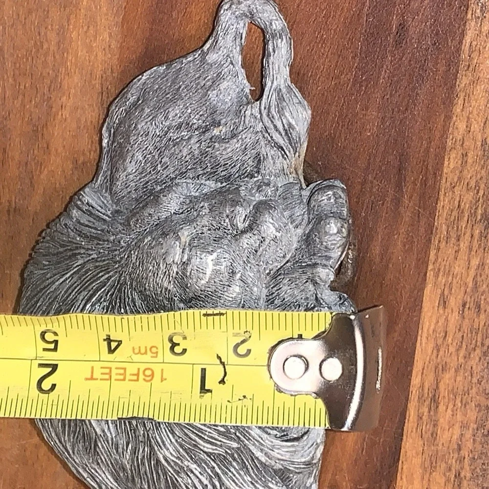 Vintage Indiana Metal‎ Craft Pewter Lion Belt Buckle 1978 3.5